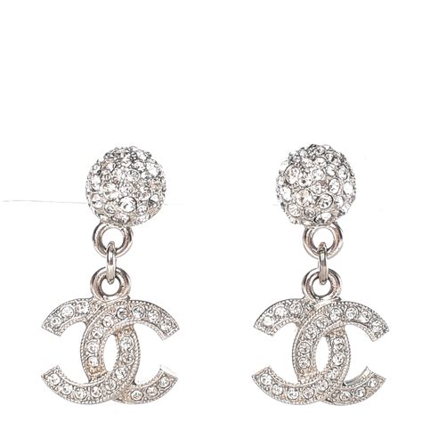 chanel earrings cc silver.